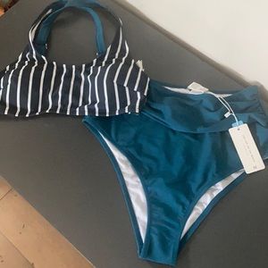 Brand new two piece high waist swim